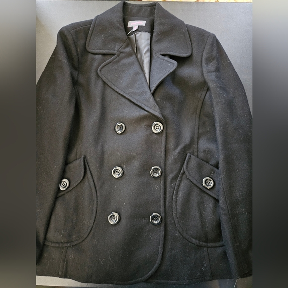NWT - Just Sweet Wool Blend Black Peacoat - Size XL - Picture 9 of 10